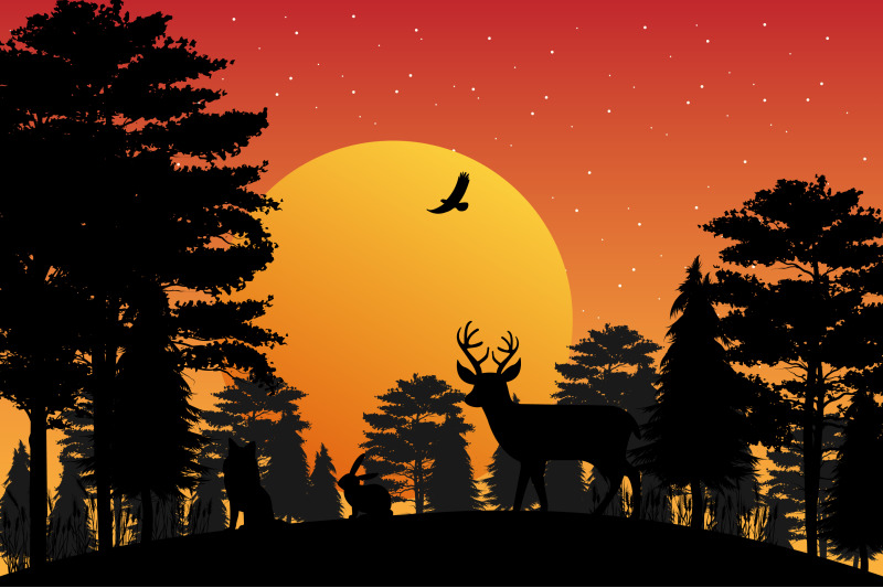 animal-silhouette-landscape-simple-vector-illustration