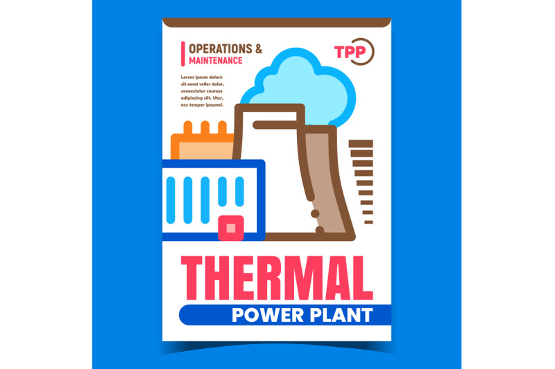 thermal-power-plant-creative-promo-banner-vector