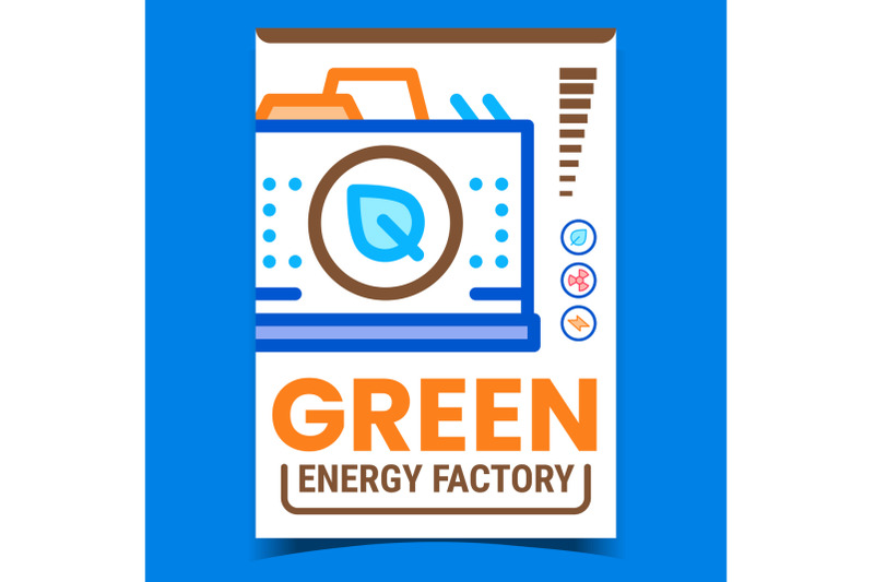 green-energy-factory-creative-promo-poster-vector