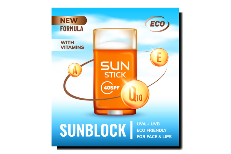 sunblock-sun-stick-creative-promo-poster-vector