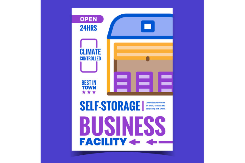 self-storage-facility-business-promo-poster-vector