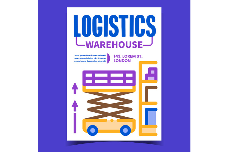 logistics-warehouse-creative-promo-poster-vector