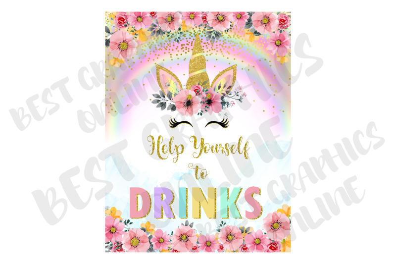 unicorn-birthday-party-table-signs-letter-size-party-sign