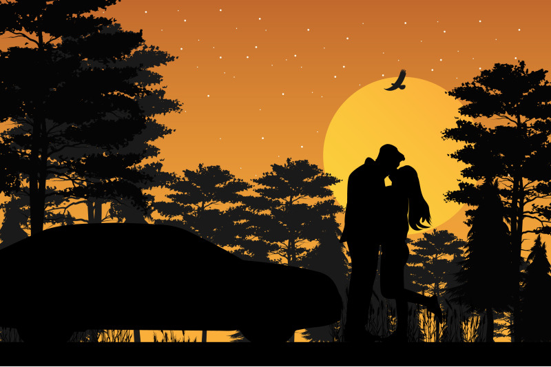 silhouette-of-couple-in-love