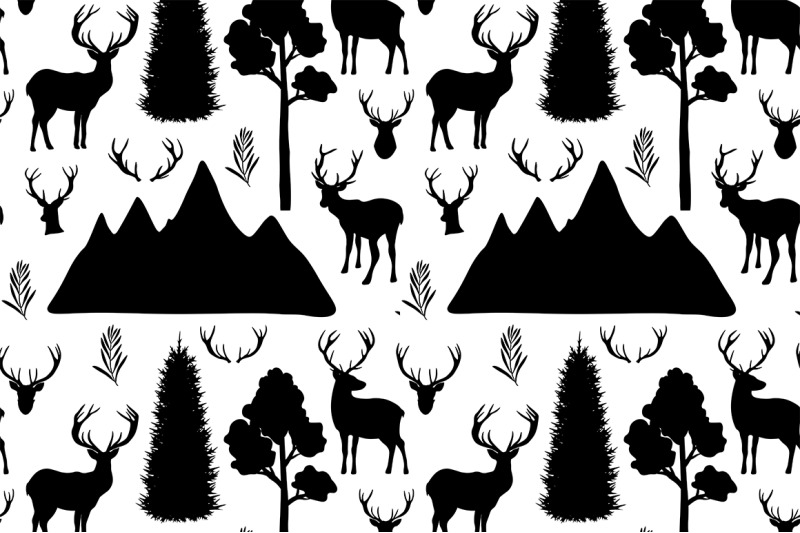 reindeer-pattern-reindeer-silhouettes-pattern-reindeer-svg