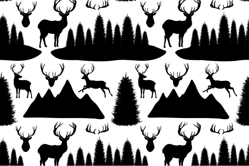 reindeer-pattern-reindeer-silhouettes-pattern-reindeer-svg