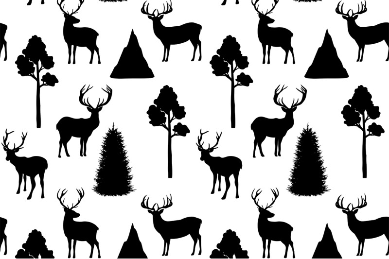 reindeer-pattern-reindeer-silhouettes-pattern-reindeer-svg