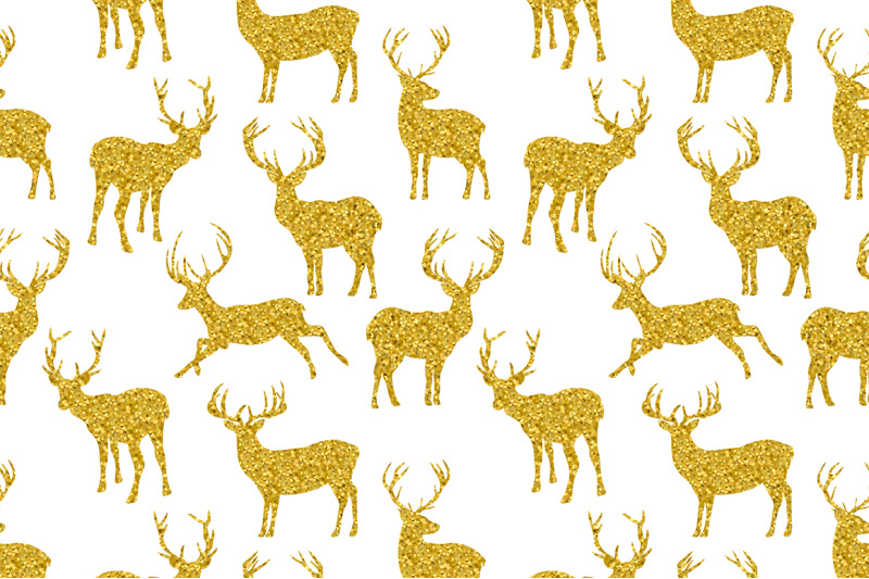 reindeer-golden-reindeer-silhouettes-pattern-reindeer-svg