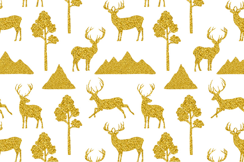 reindeer-golden-reindeer-silhouettes-pattern-reindeer-svg