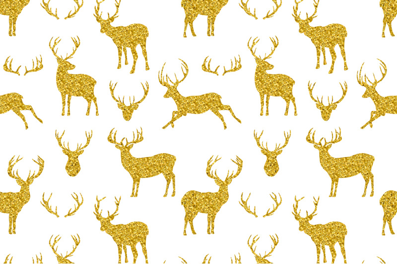 reindeer-golden-reindeer-silhouettes-pattern-reindeer-svg