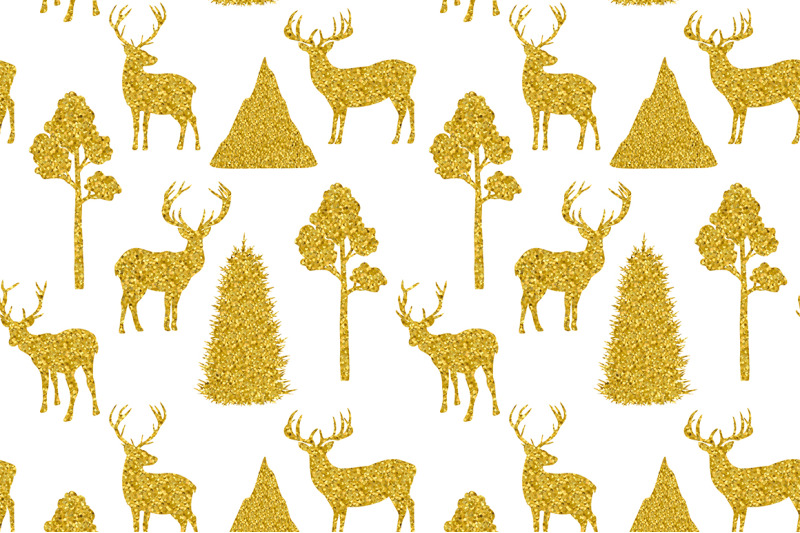 reindeer-golden-reindeer-silhouettes-pattern-reindeer-svg