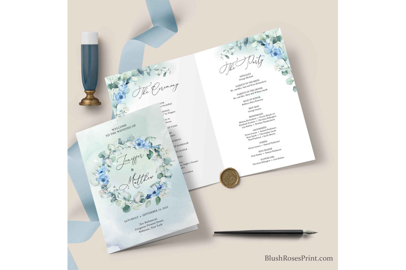 eivy-greenery-eucalyptus-wreath-dusty-blue-flowers-wedding-program