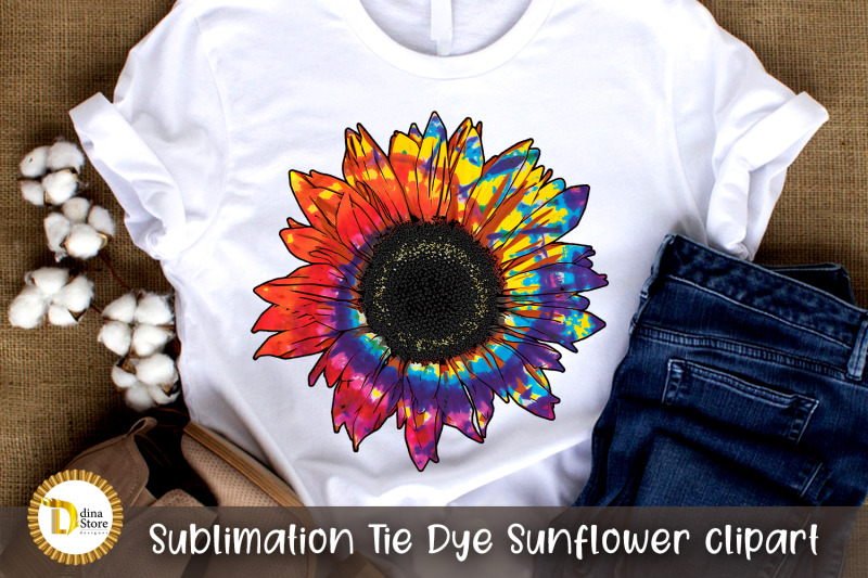 sublimation-tie-dye-sunflower-clipart