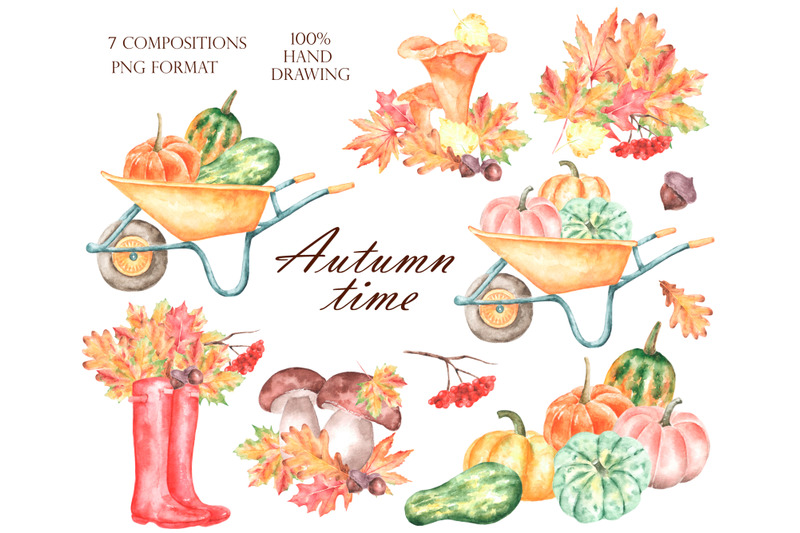 autumn-watercolor-clipart-pumpkins-clipart-autumn-leaves-clipart