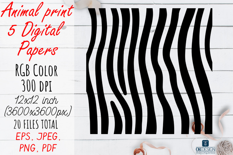 black-animal-digital-papers-pack-animal-prints