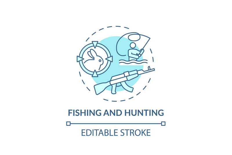 fishing-and-hunting-turquoise-concept-icon