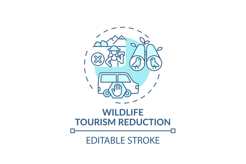 wildlife-tourism-reduction-turquoise-concept-icon