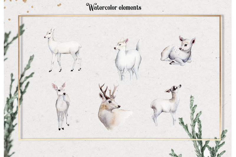 white-deer-winter-watercolor-elements-animals-deer-watercolor-christma