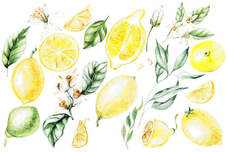 hand-drawn-watercolor-lemons