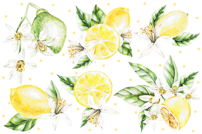 hand-drawn-watercolor-lemons