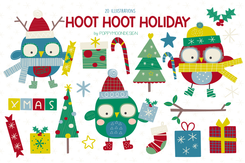 hoot-hoot-holiday-clipart-set