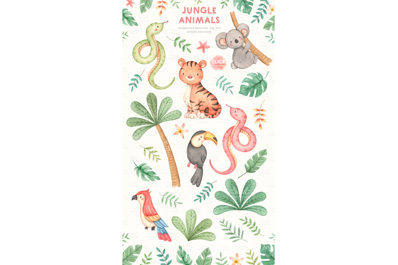 jungle-animals-watercolor-clip-arts