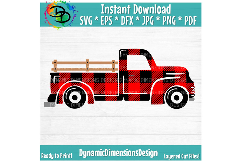 buffalo-plaid-truck-svg-plaid-vintage-truck-svg-farm-truck-svg-red