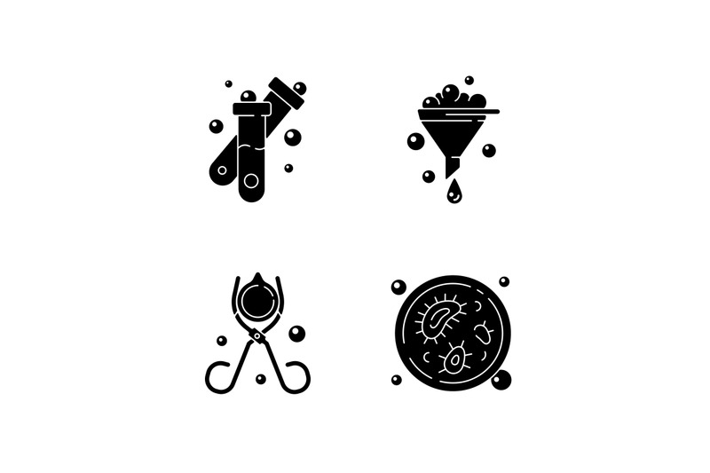 laboratory-tools-black-glyph-icons-set-on-white-space