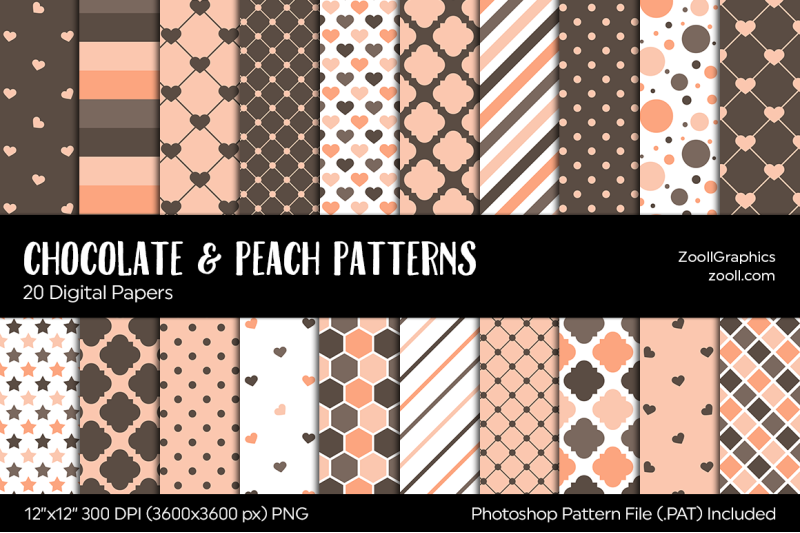 chocolate-and-peach-digital-papers
