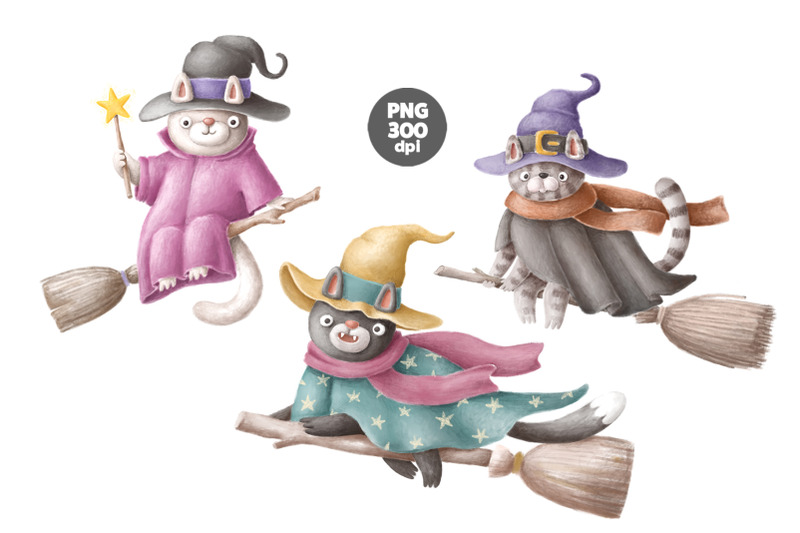 cute-cat-witches-and-owls