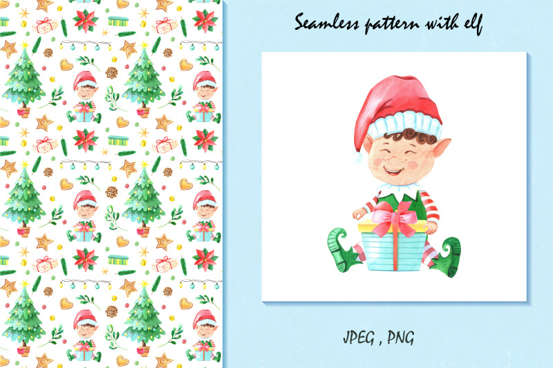 christmas-pattern-with-elf