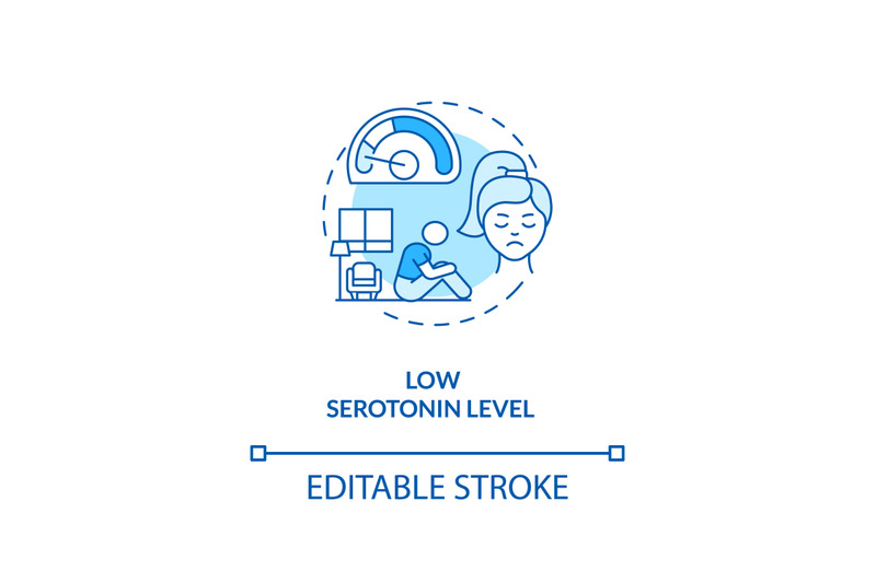 low-serotonin-level-concept-icon