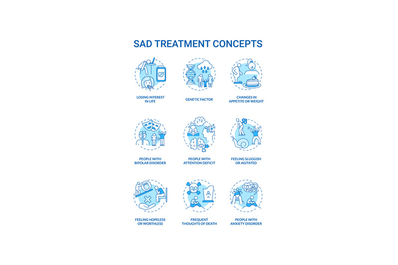 sad-treatment-concept-icons-set