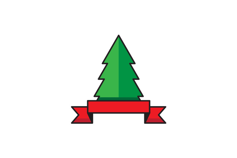 ribbon-under-tree-christmas-icon