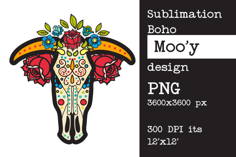 sublimation-design-bull-cow-skull