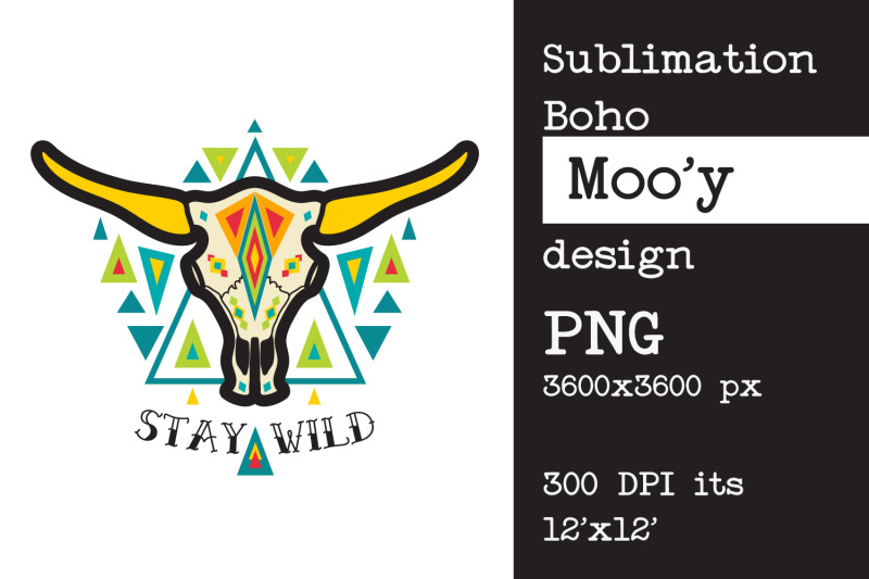 sublimation-design-bull-cow-skull