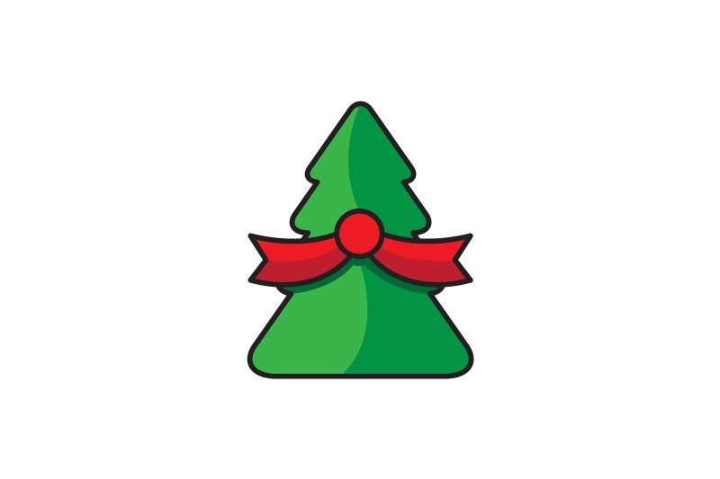 banded-tree-christmas-icon