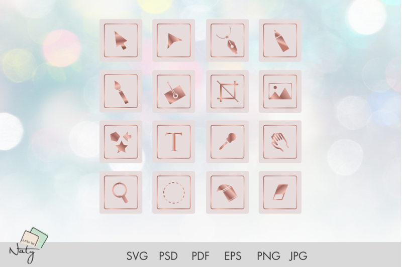 basic-rose-gold-icons-for-editing-software-or-app