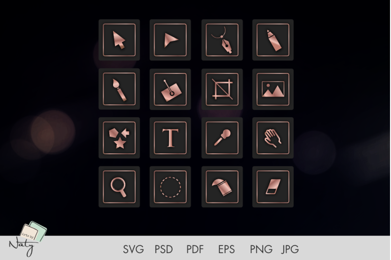 basic-rose-gold-icons-for-editing-software-or-app