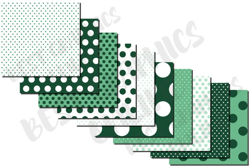 green-polka-dot-digital-papers-polka-dot-background-pattern