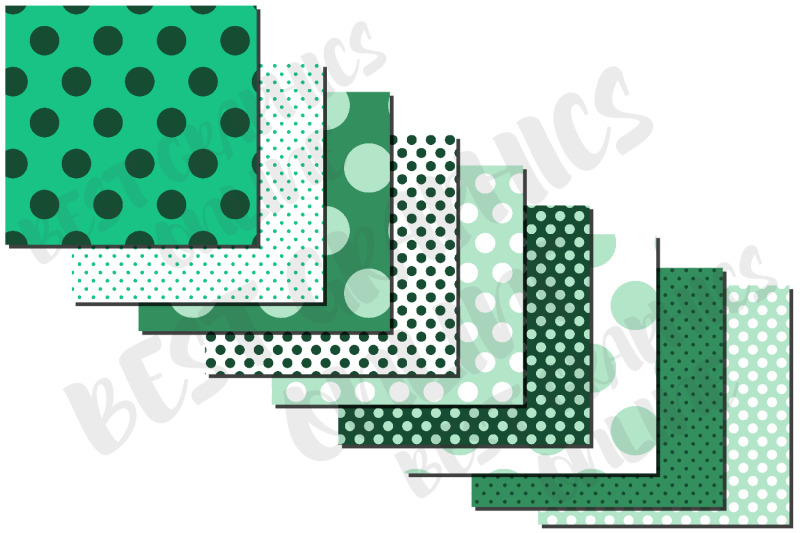 green-polka-dot-digital-papers-polka-dot-background-pattern