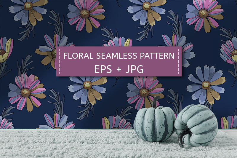 seamless-pattern-flowers-on-blue