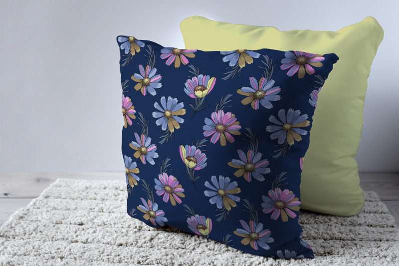 seamless-pattern-flowers-on-blue