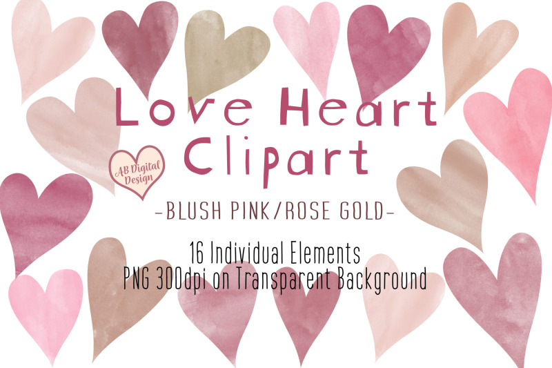love-hearts-clipart-blush-pink-rose-gold-valentines-clipart