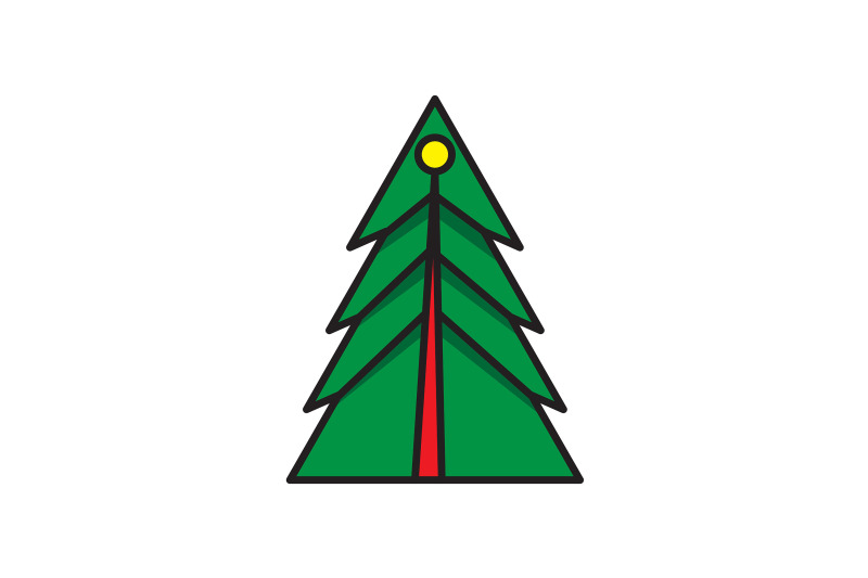 red-pin-in-tree-christmas-icon