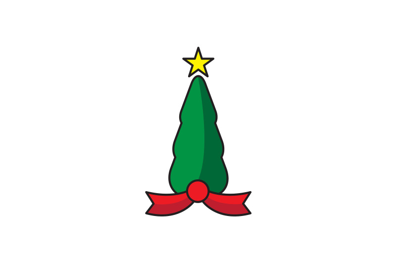 banded-cypress-tree-christmas-icon