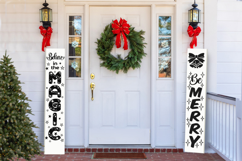 Download Christmas Vertical Porch Sign SVG Set 2 - Be Merry ...