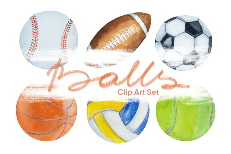 watercolor-balls-clip-art-set