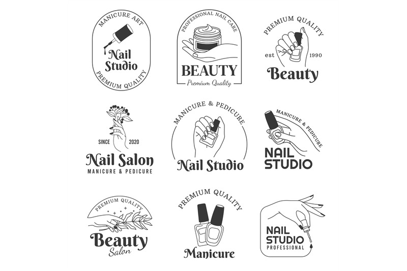 nail-salon-logo-manicure-and-hand-care-cosmetic-line-logos-beautiful