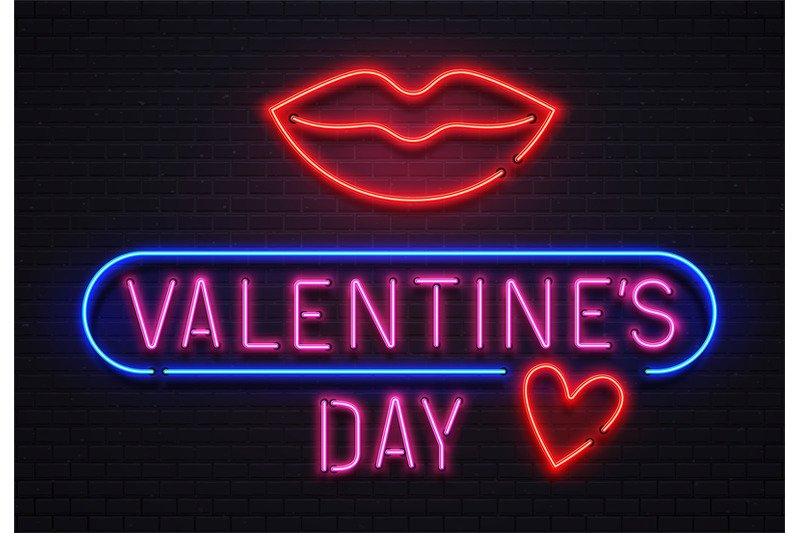 glowing-neon-sign-valentines-day-lettering-with-red-big-lips-and-heart